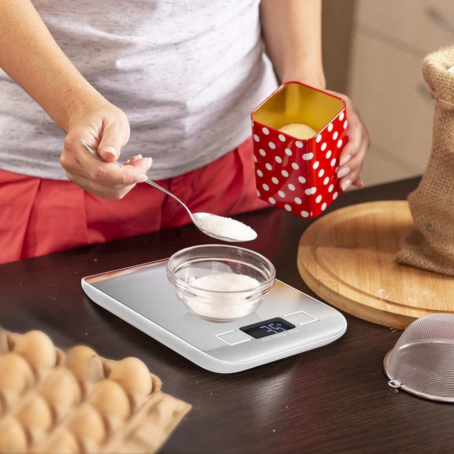 BALANZA DE COCINA 10 KG ACERO INOXIDABLE - Imagen 3