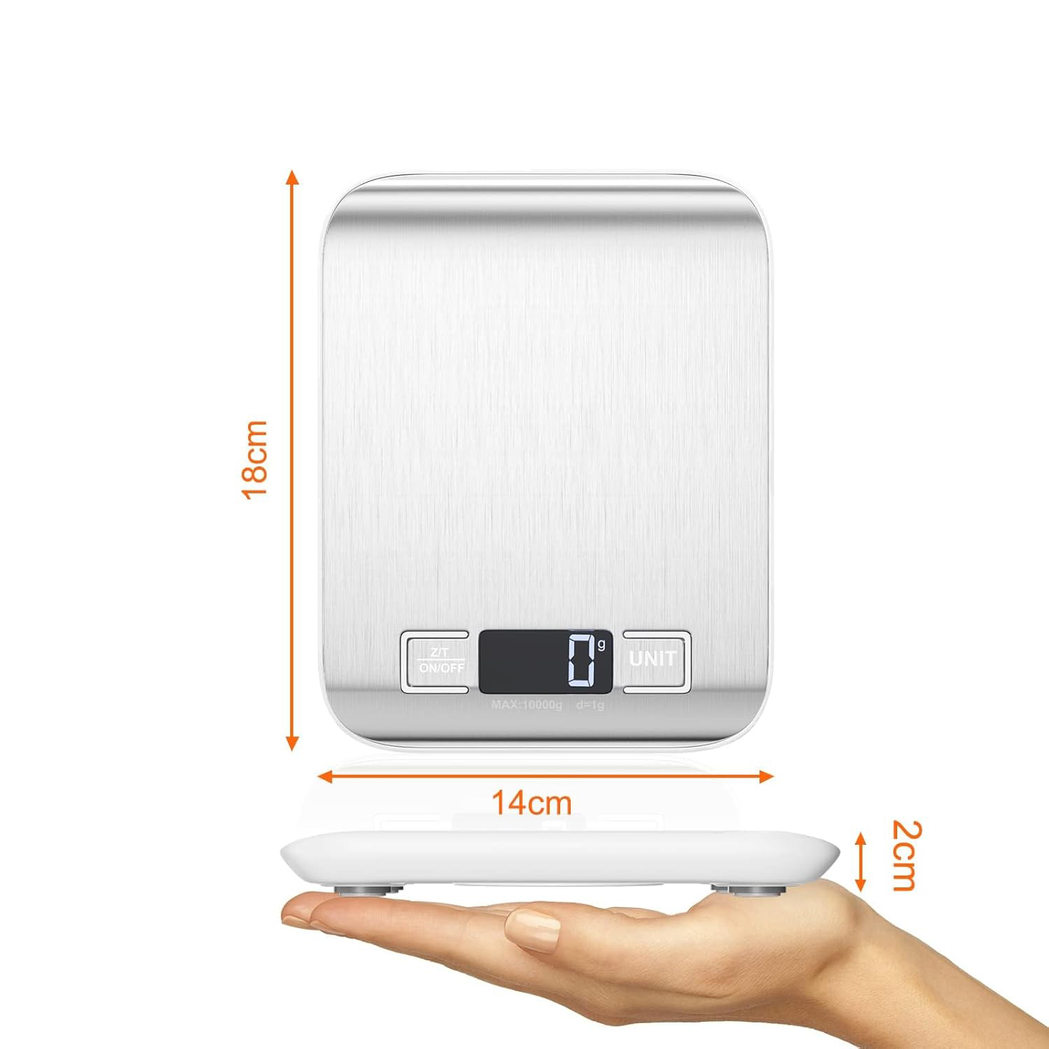 BALANZA DE COCINA 10 KG ACERO INOXIDABLE - Imagen 5