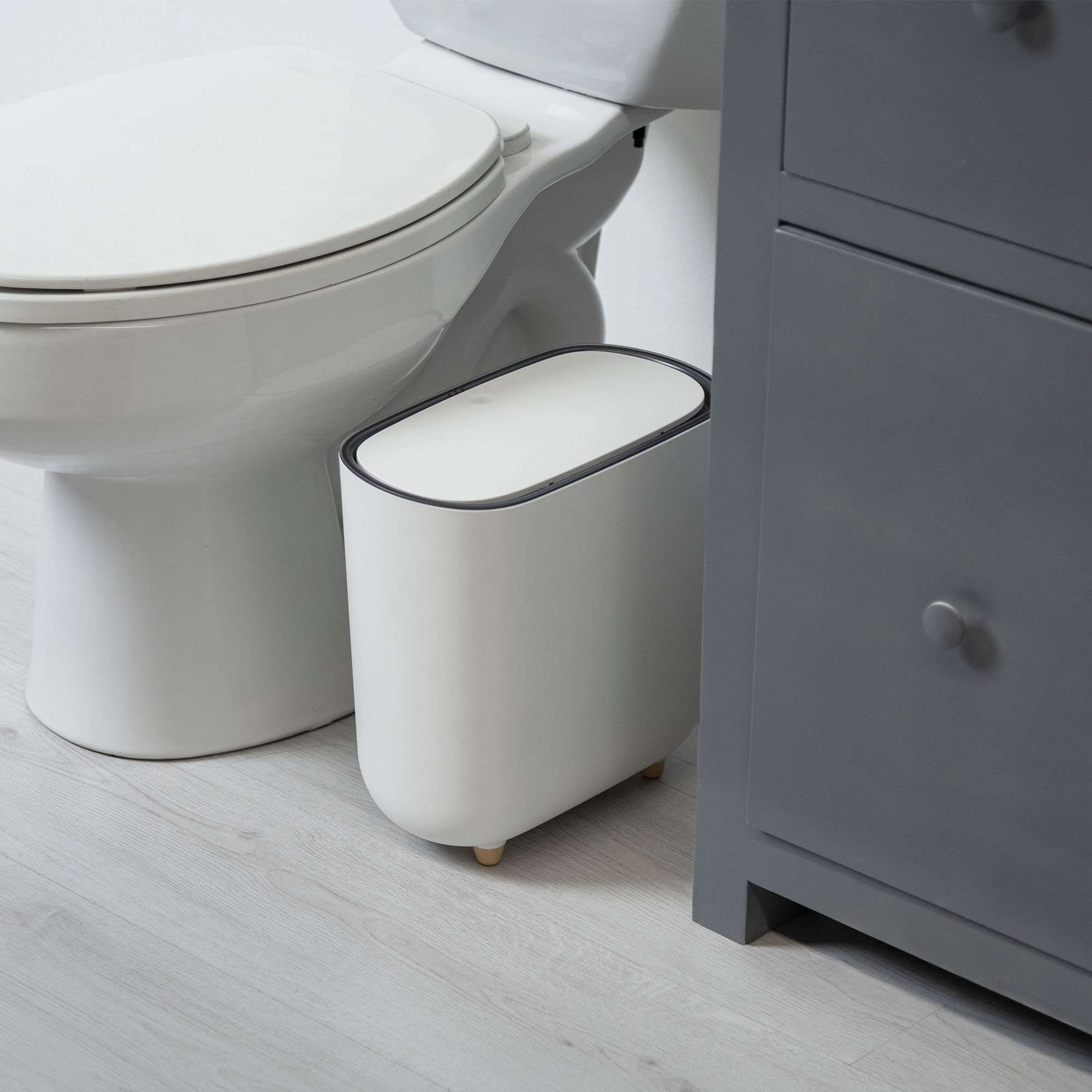 CESTO TAPA PUSH 9 LITROS BLANCO - Imagen 2