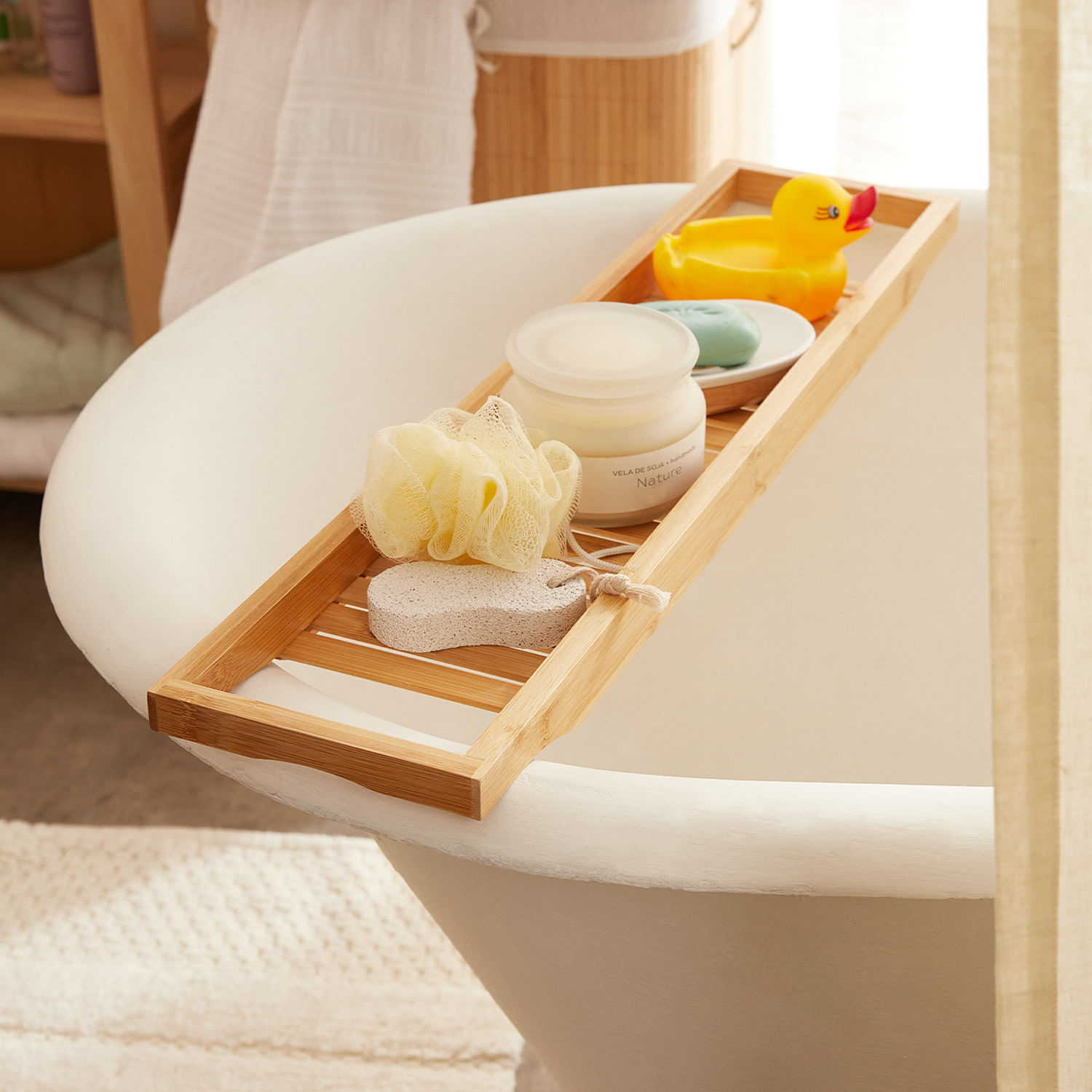 CRUCE DE BAÑERA BAMBU 70CM