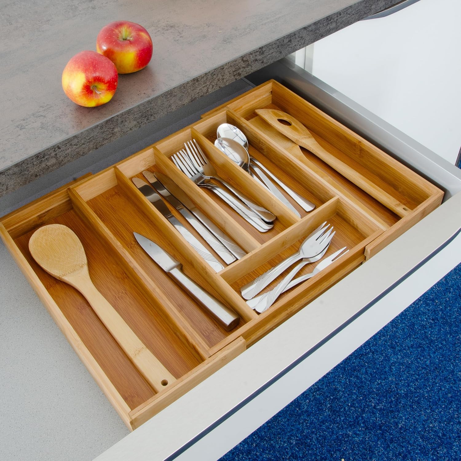 CUBIERTERO DE BAMBU AJUSTABLE