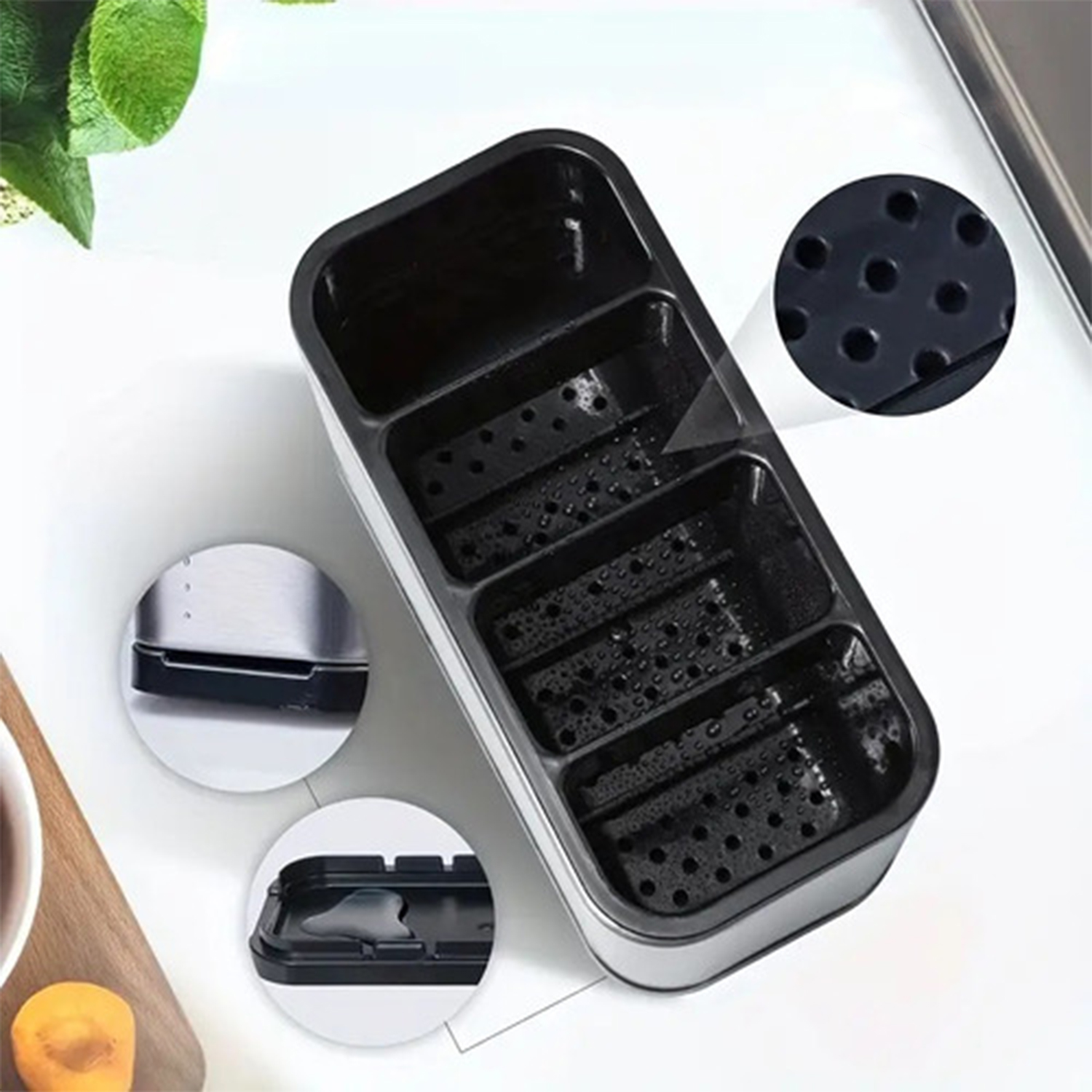 CUBIERTERO ESCURRIDOR ABS Y ACERO INOX - Imagen 2