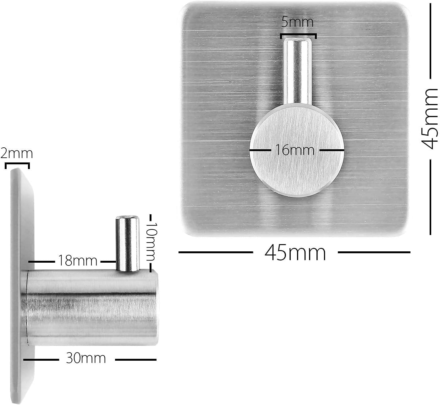 PERCHA ADHESIVA DE ACERO INOXIDABLE - Imagen 4