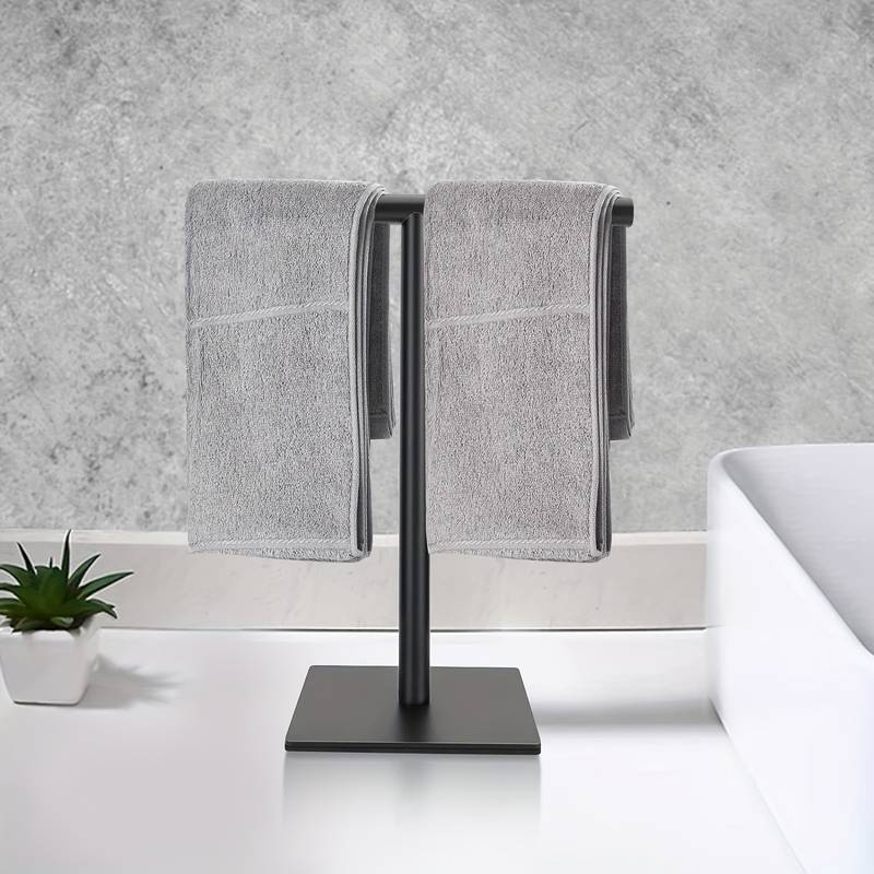 TOALLERO DE MESA "T" ACERO NEGRO - Imagen 3