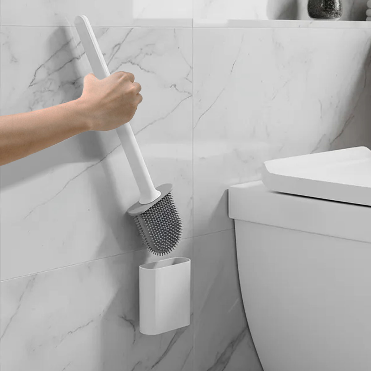 ESCOBILLA BLANCA DE SILICONA ANGOSTA