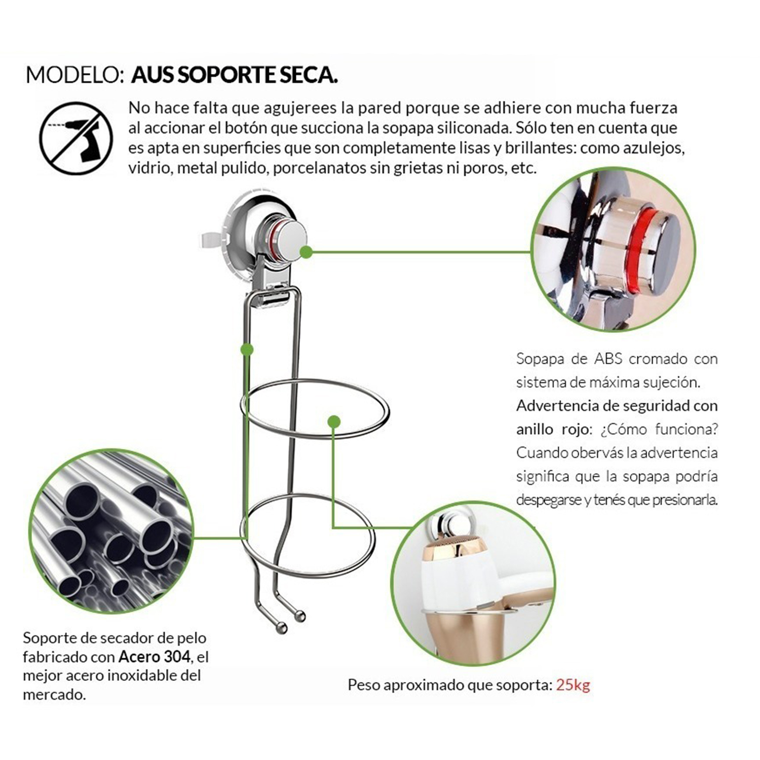 SOPORTE PARA SECADOR CON SOPAPA - Imagen 2