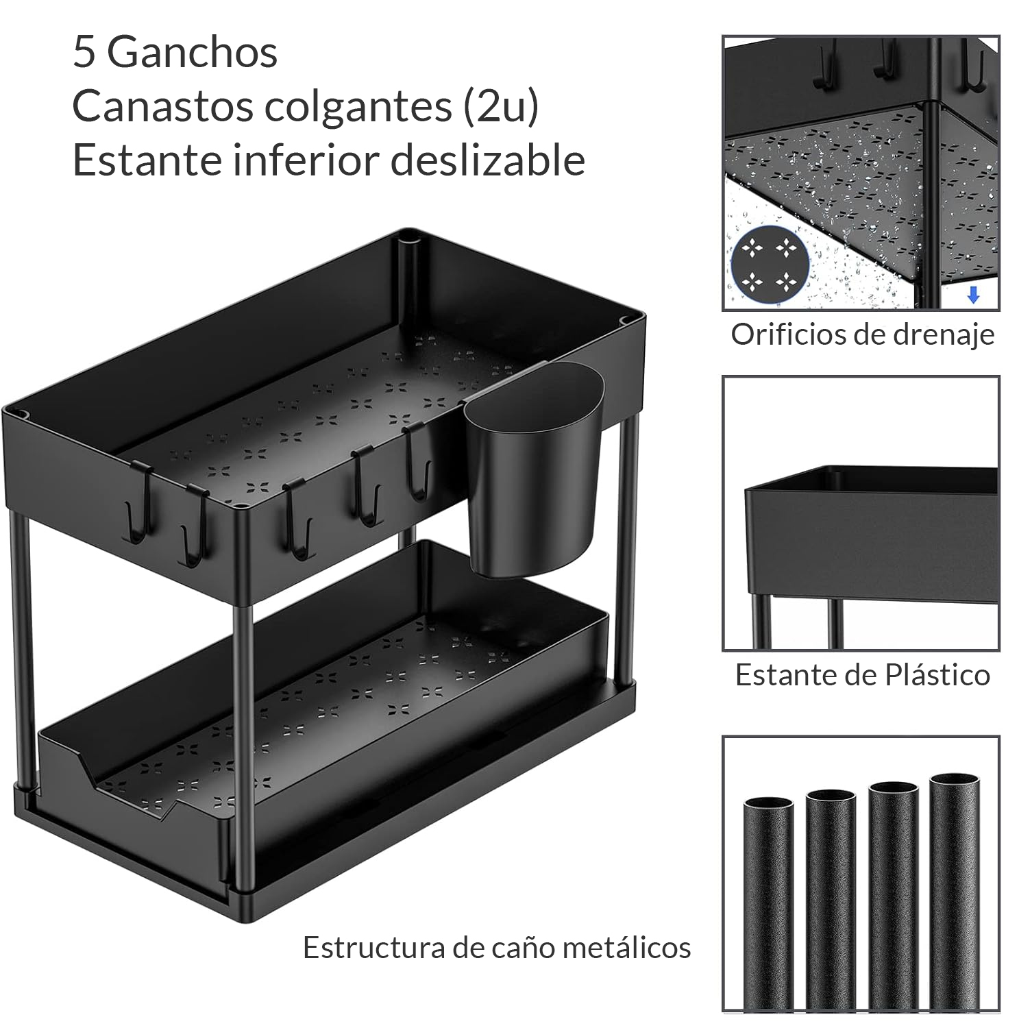 ORGANIZADOR 2 NIVELES PARA COCINA O BAÑO - Imagen 2