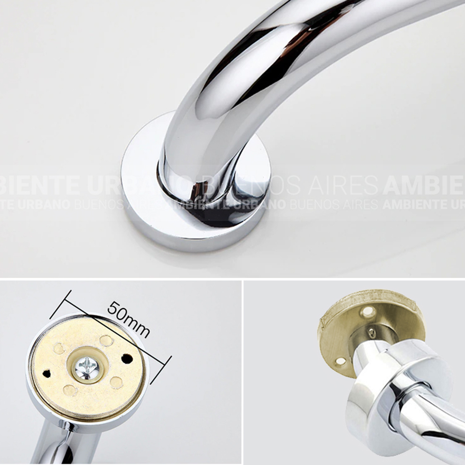 AGARRADERA ANGULAR ACERO CROMADA 45 CM - Imagen 3