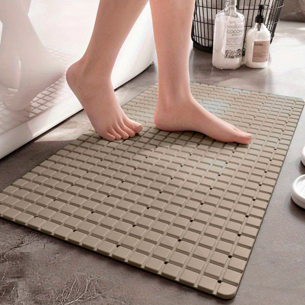 ALFOMBRA ANTIDESLIZANTE PVC BEIGE BAÑERA