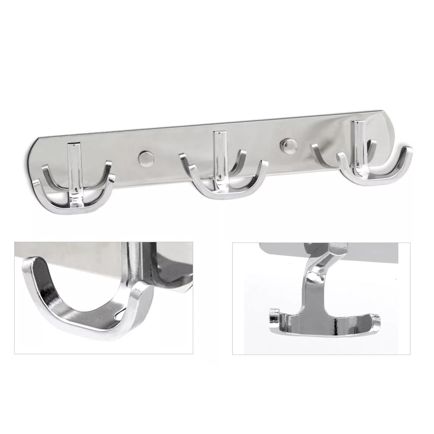 PERCHERO TRIPLE EN U DE ACERO INOXIDABLE - Imagen 2