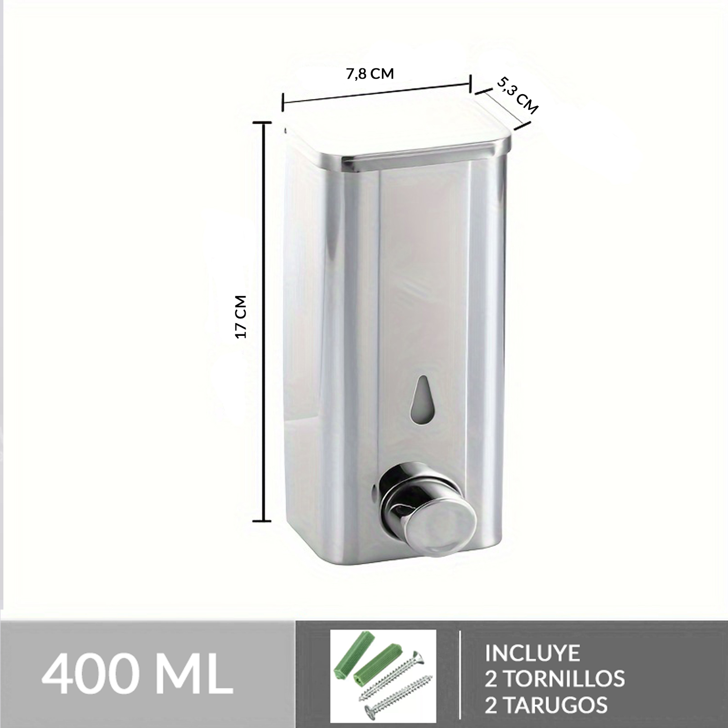 DISPENSER PARED ALCOHOL LÍQUIDO 400 ML - Imagen 4