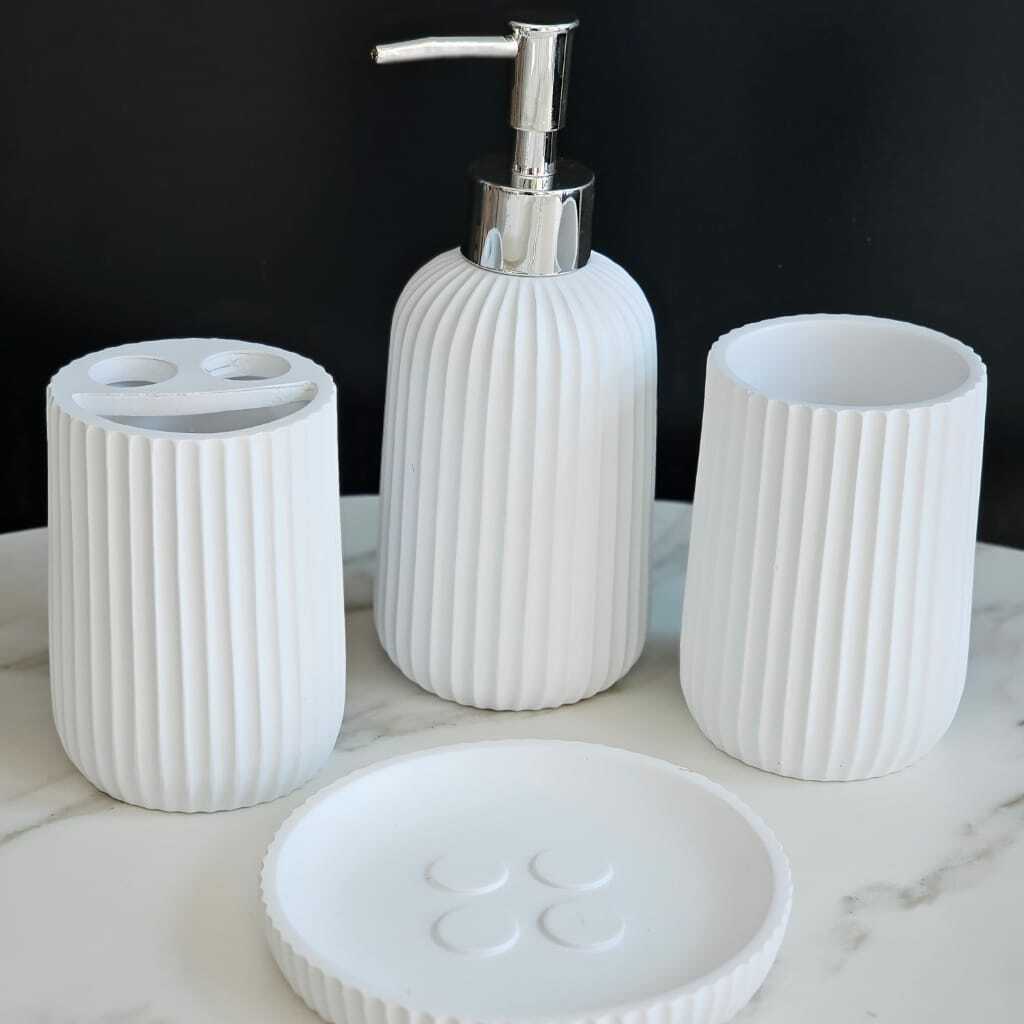 SET DE BAÑO RESINA 4 PIEZAS TOTAL WHITE - Imagen 3