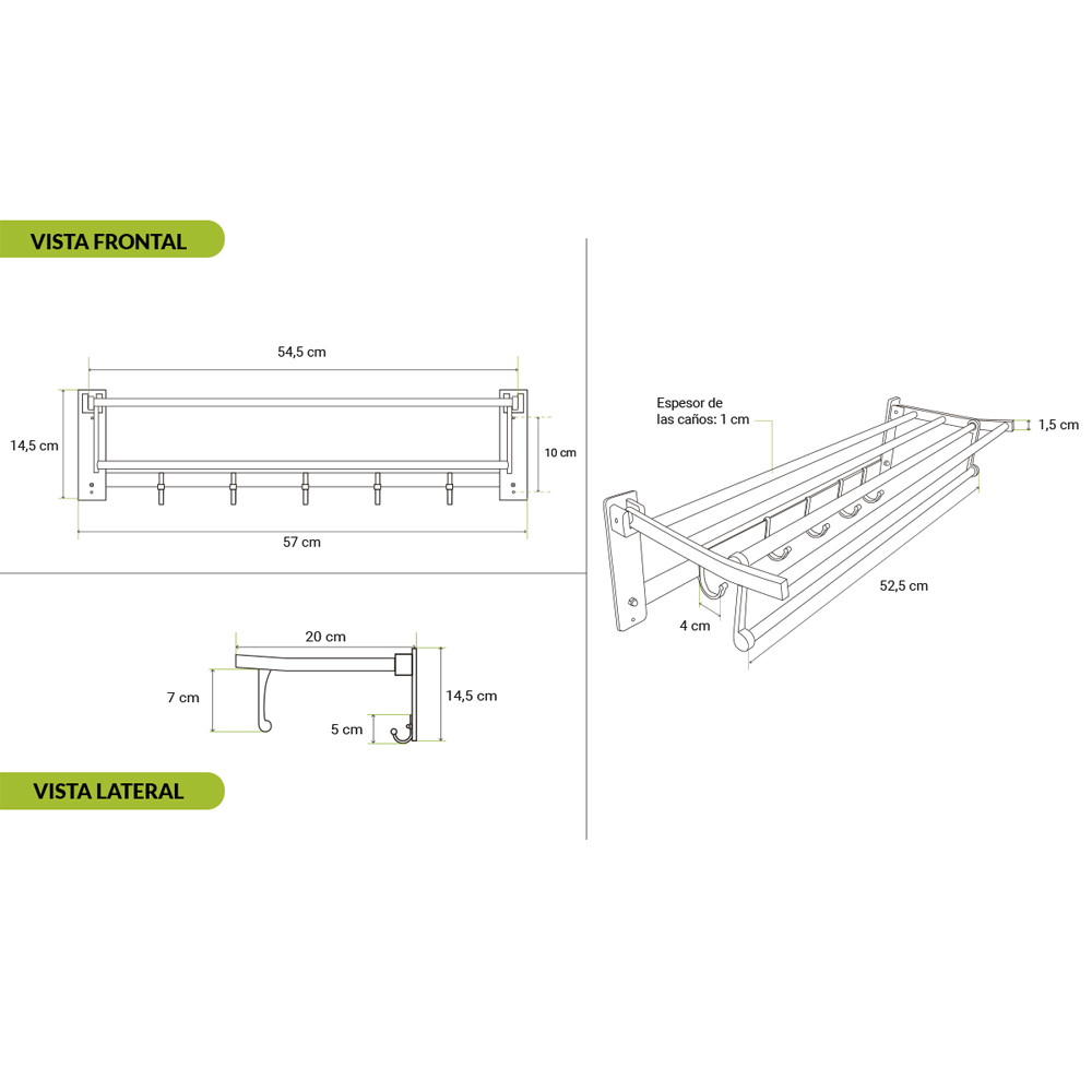 TOALLERO DE ALUMINIO REBATIBLE Nº1 - Imagen 4