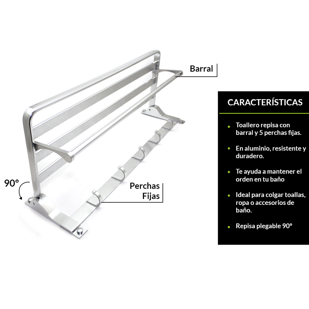 TOALLERO DE ALUMINIO REBATIBLE Nº3 - Imagen 3