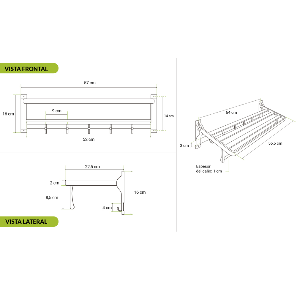 TOALLERO DE ALUMINIO REBATIBLE Nº3 - Imagen 4