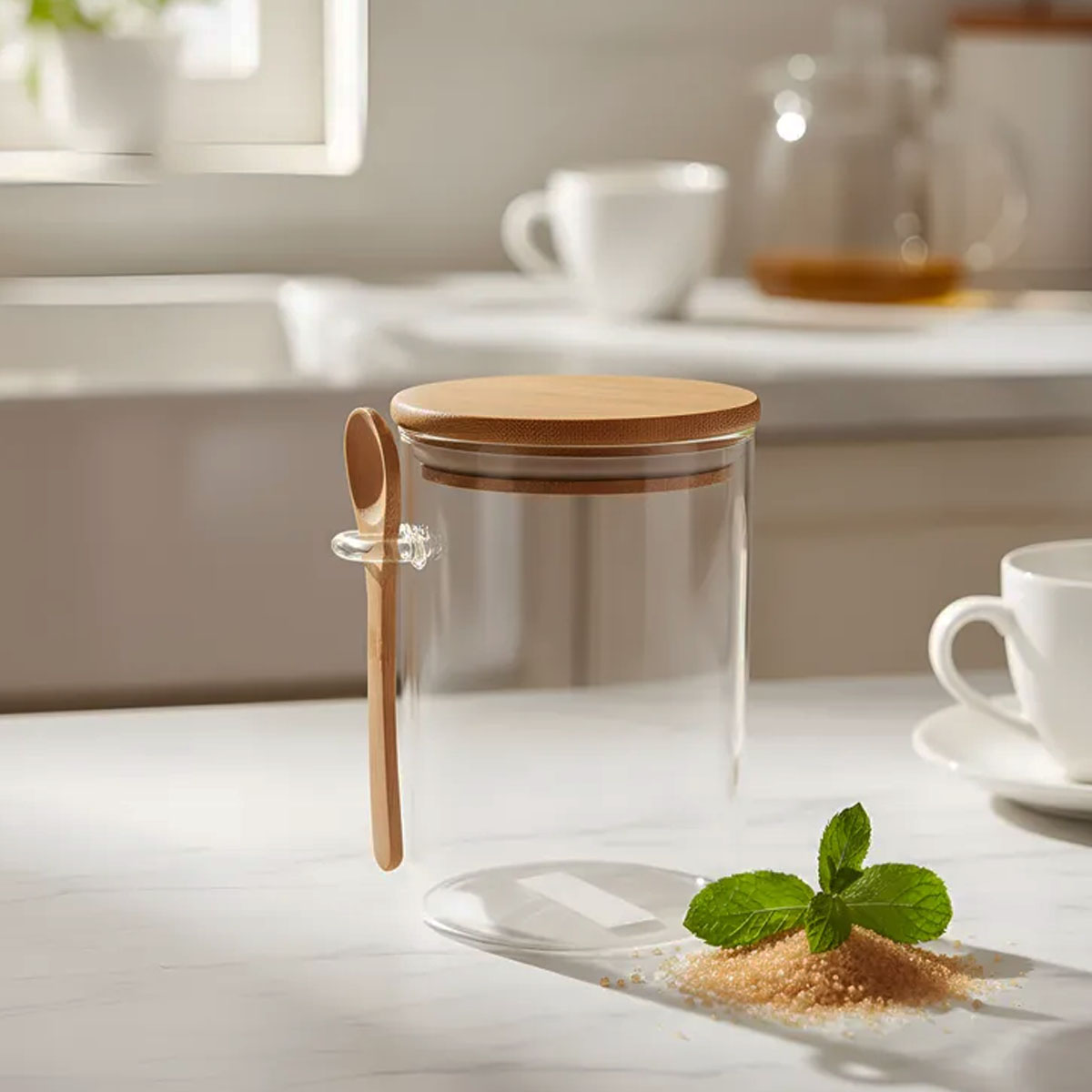 FRASCO DE VIDRIO CON CUCHARA 1100ML - Imagen 3