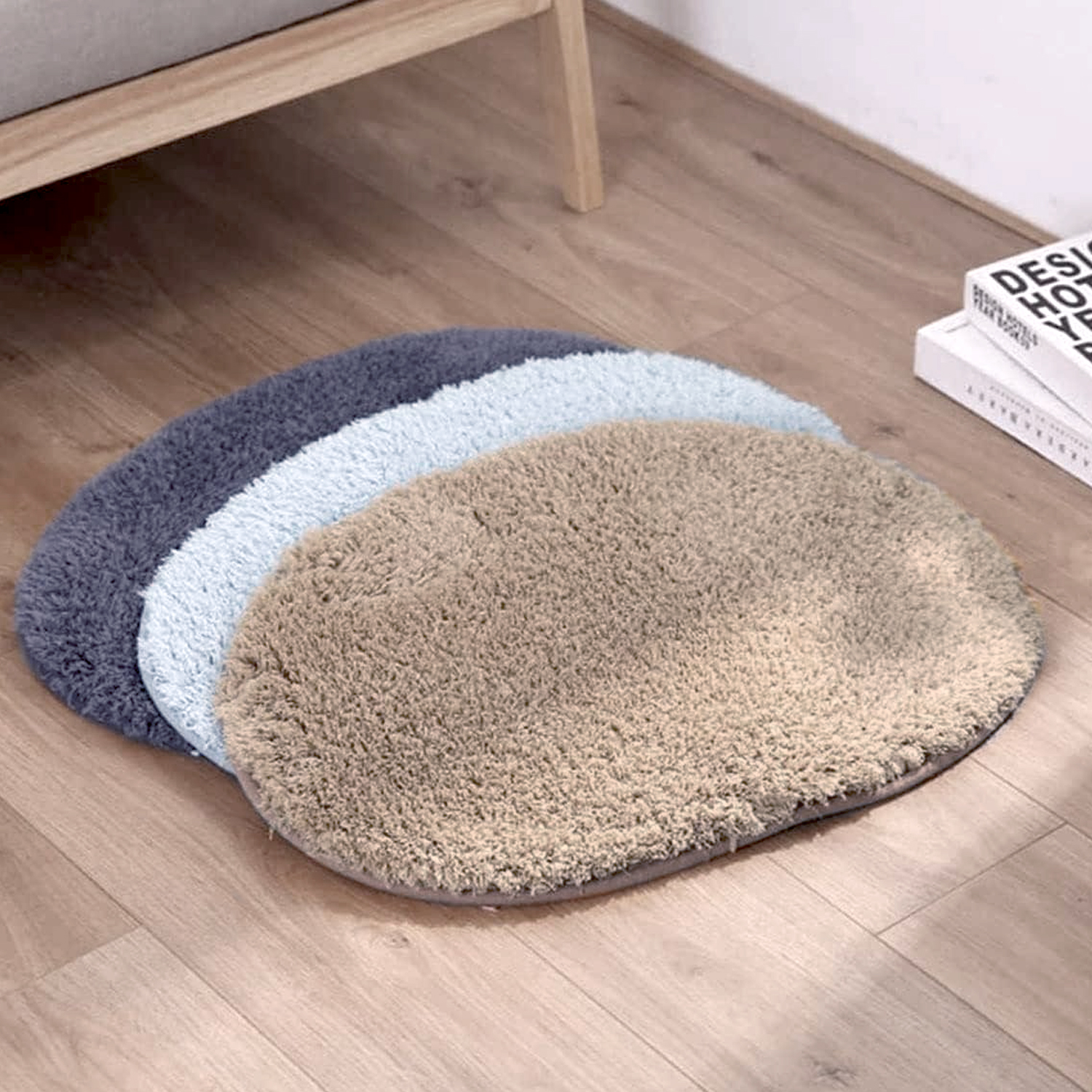 ALFOMBRA SHAGGY OVAL GRIS OSCURO 40X60CM - Imagen 3