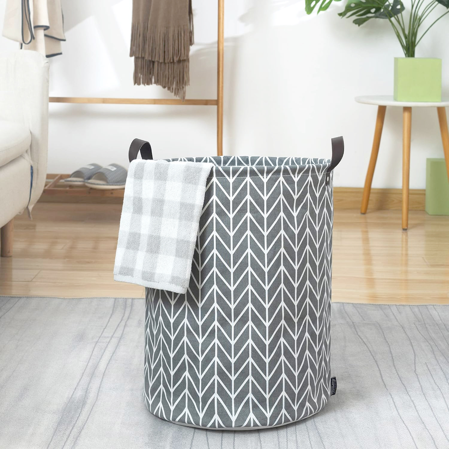 CESTO PARA ROPA DE LONA ZIG ZAG