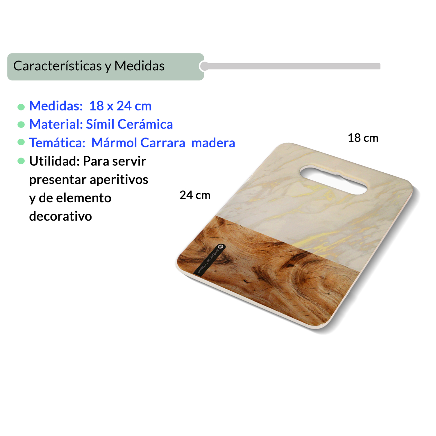 Tabla Marmol 18x24cm Horizontal Abajo - Imagen 4