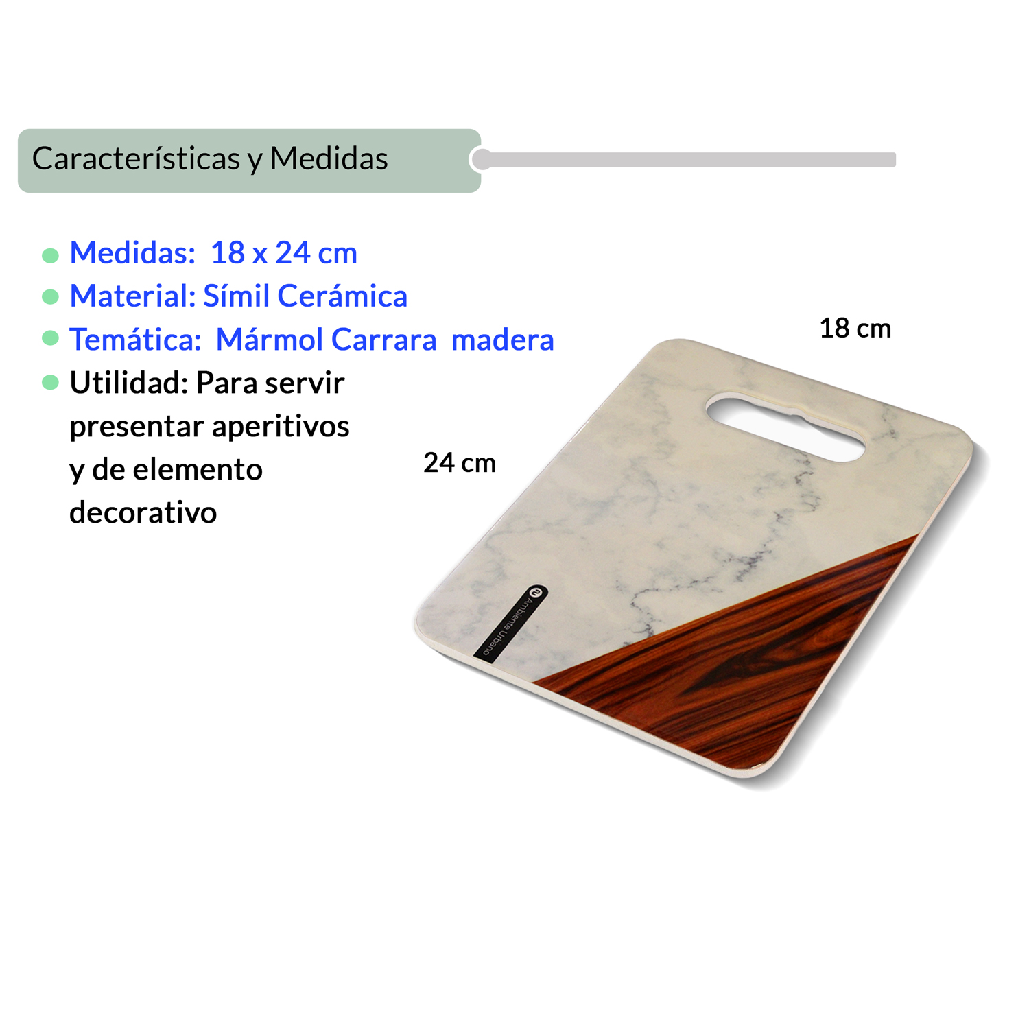 Tabla Marmol 18x24cm Diagonal - Imagen 4