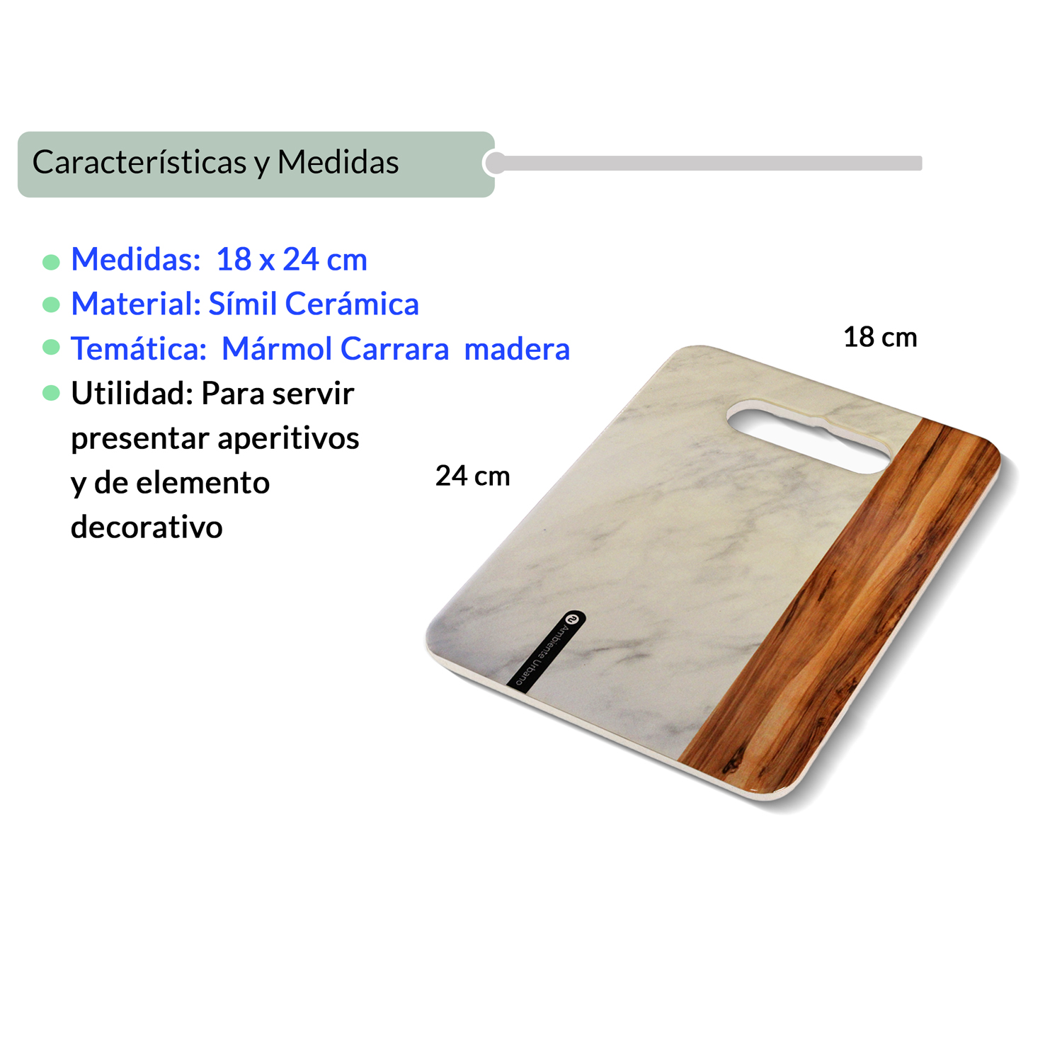 Tabla Marmol 18x24cm Vertical Costado - Imagen 4