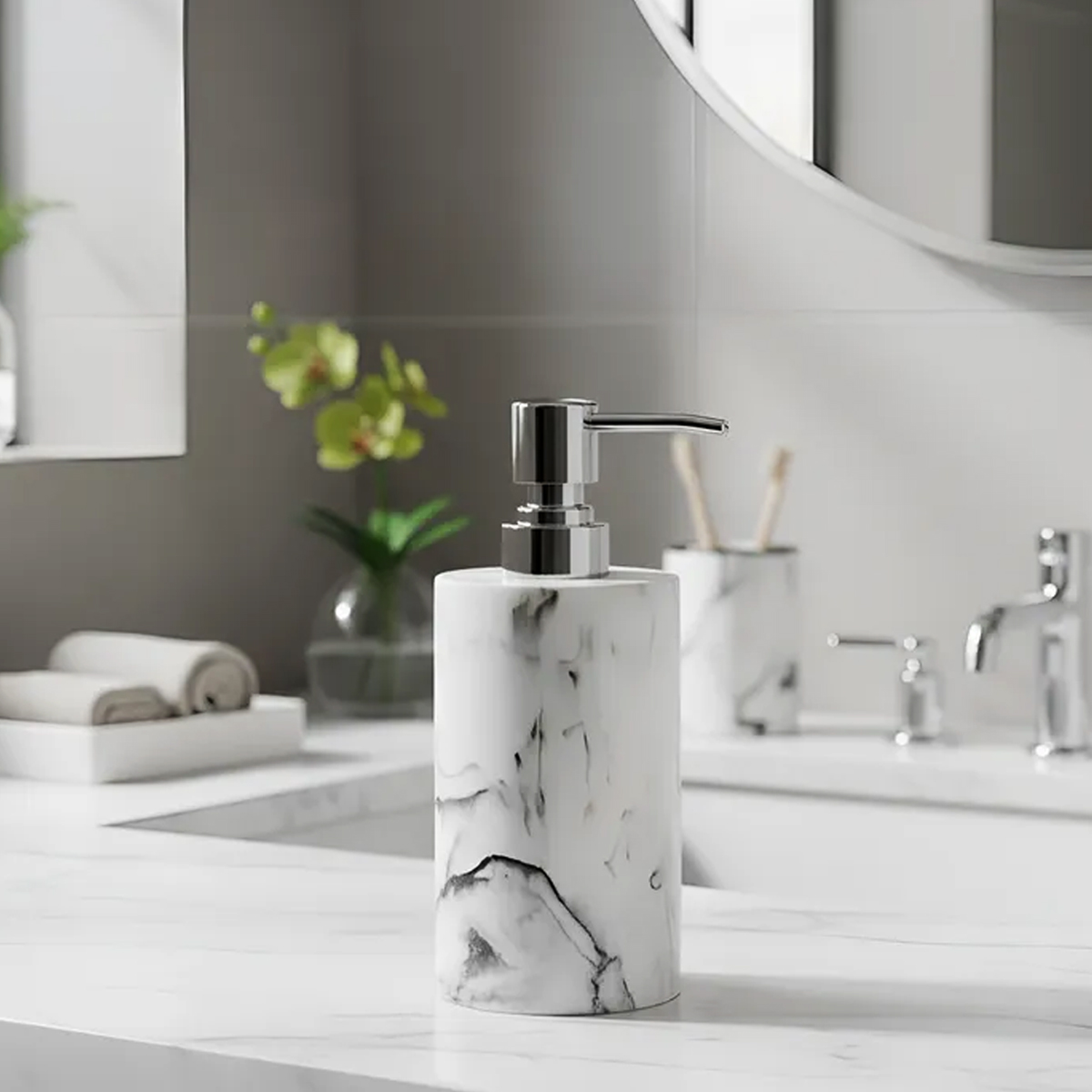 DISPENSER RESINA MÁRMOL BLANCO CALACATA