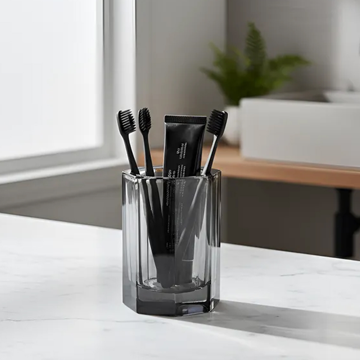 VASO PORTA CEPILLO DE CRISTAL DE BOHEMIA