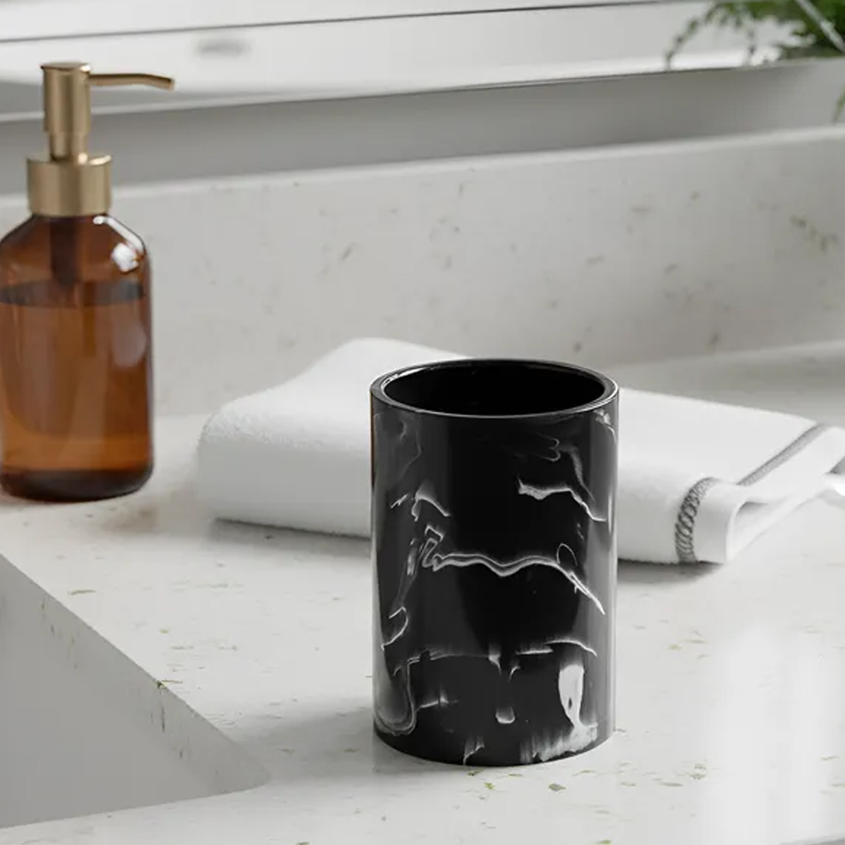 VASO RESINA MÁRMOL NEGRO MARQUINA - Imagen 2