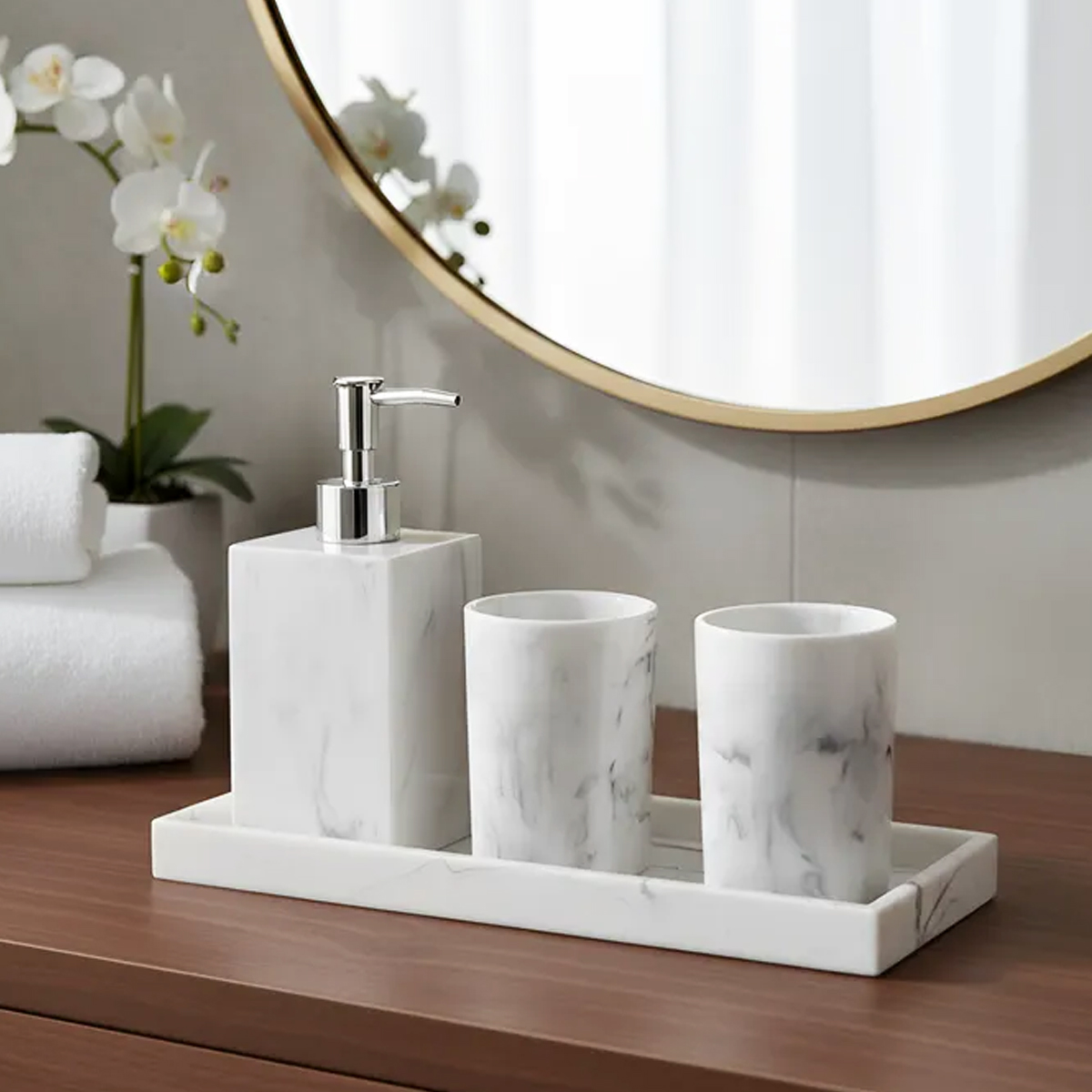 BANDEJA RESINA MÁRMOL BLANCO - Imagen 2