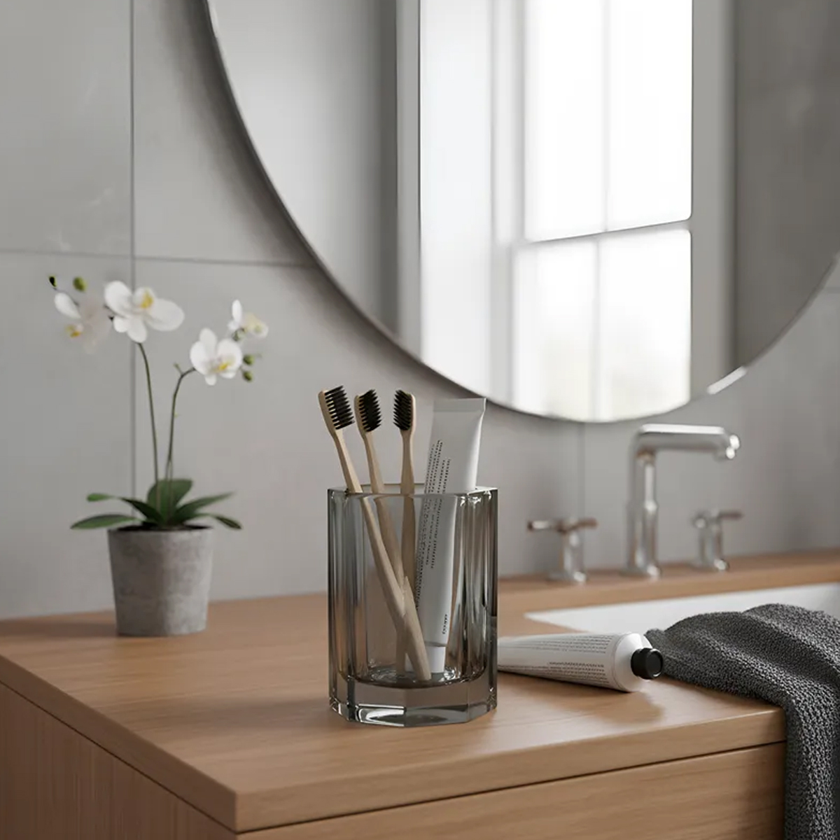 VASO PORTA CEPILLO DE CRISTAL DE BOHEMIA - Imagen 2