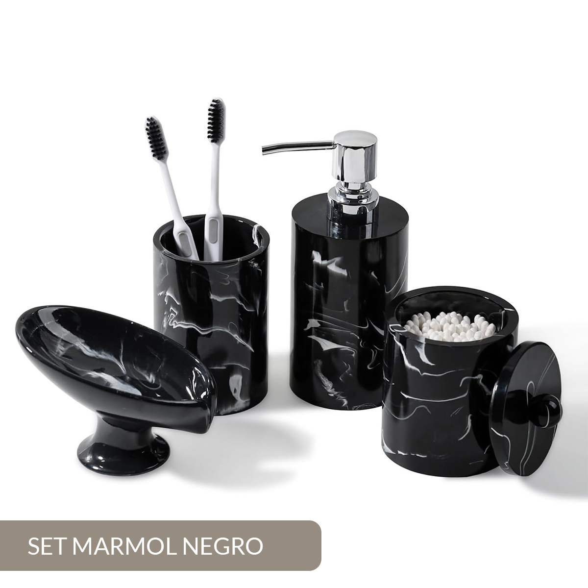 JABONERA RESINA MÁRMOL NEGRO MARQUINA - Imagen 3