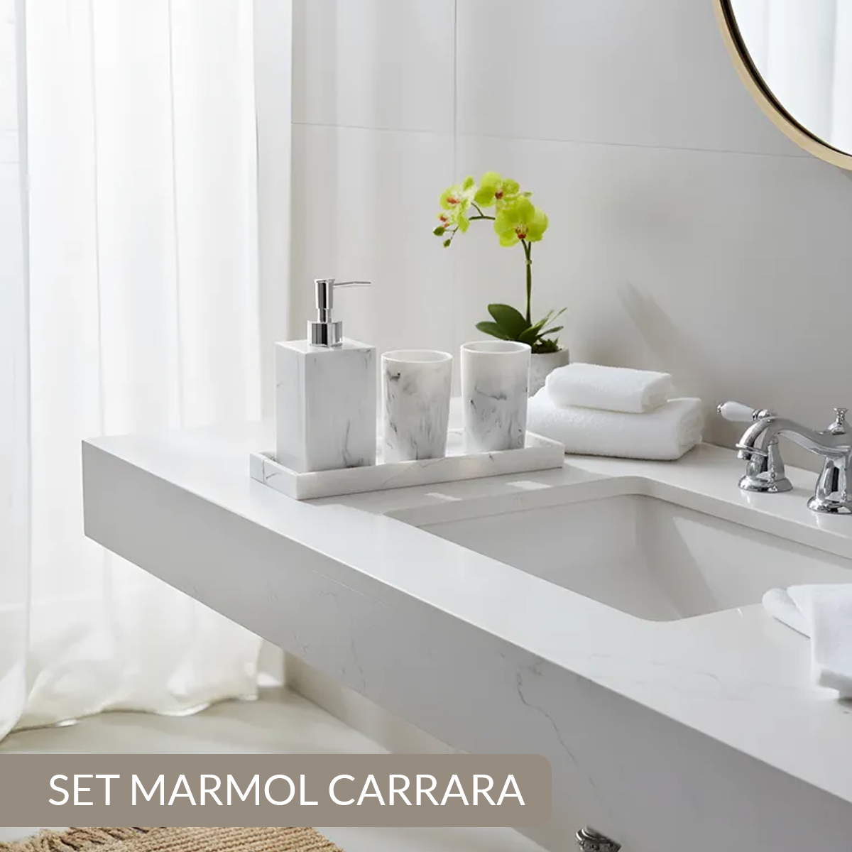 BANDEJA RESINA MÁRMOL BLANCO - Imagen 3