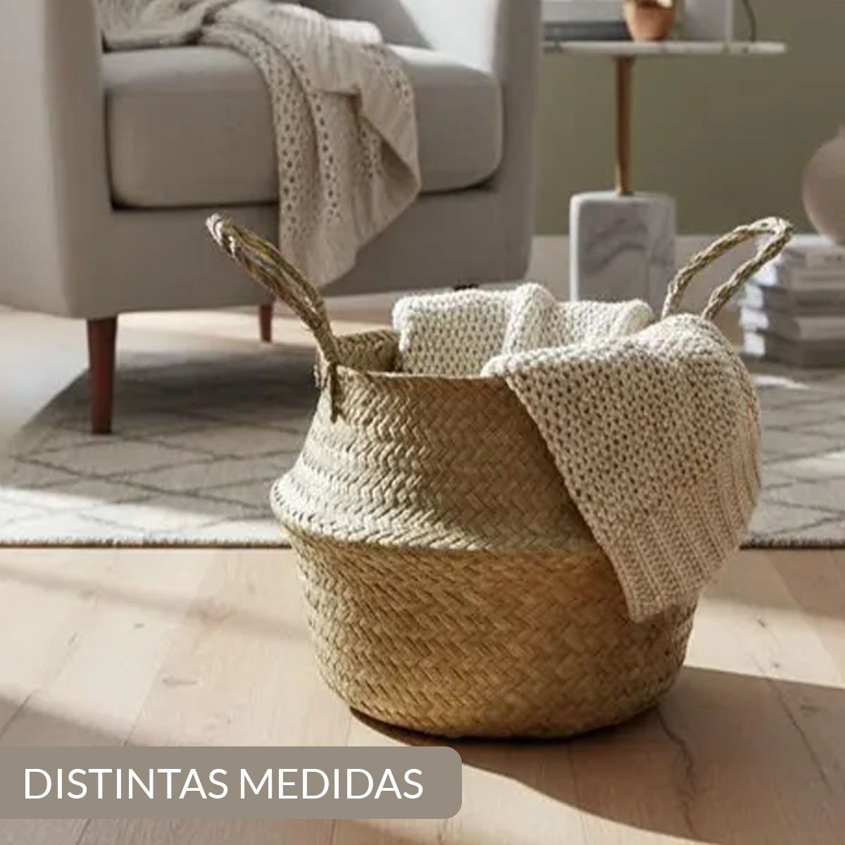 MACETA O CESTA DE SEAGRASS ORGANIZADORA PARA PLANTAS - Imagen 3