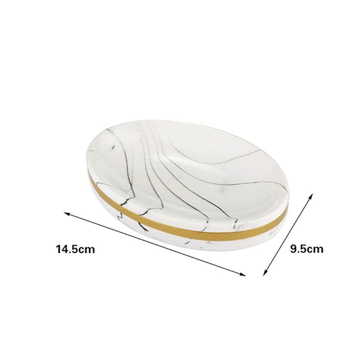 JABONERA DE APOYO RESINA MÁRMOL DORADO - Imagen 4