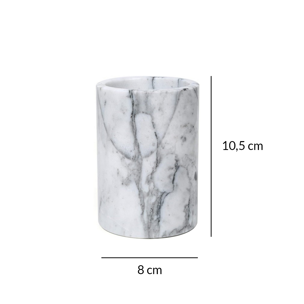 VASO PORTA CEPILLO DE MÁRMOL CARRARA NATURAL - Imagen 4