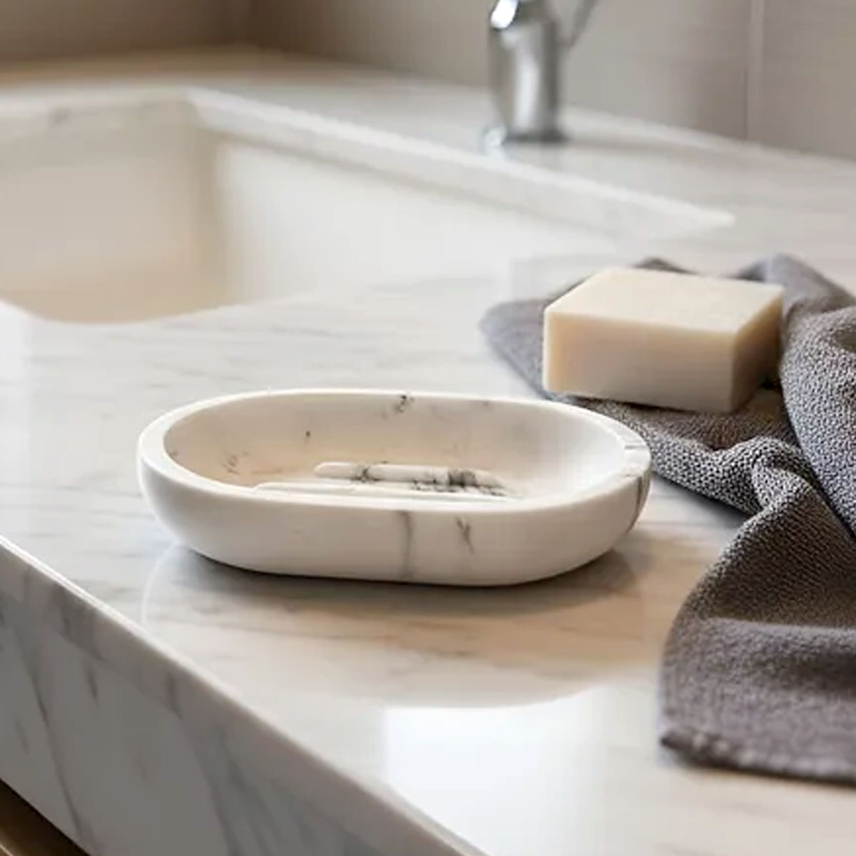 JABONERA RESINA MÁRMOL BLANCO OPACO