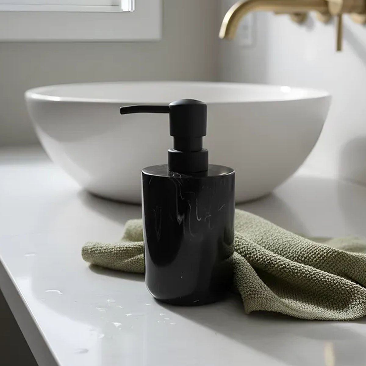 DISPENSER RESINA MÁRMOL NEGRO BRILLANTE