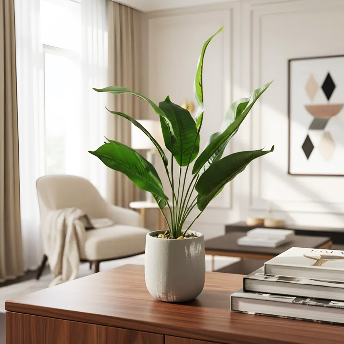 PLANTA ARTIFICIAL DRACAENA MACETA CEMENTO