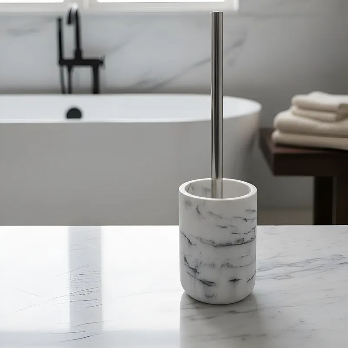 ESCOBILLA DE RESINA MÁRMOL BLANCO OPACO - Imagen 2