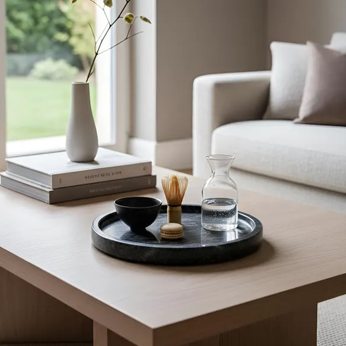 BANDEJA DE MÁRMOL NEGRO NATURAL - Imagen 2