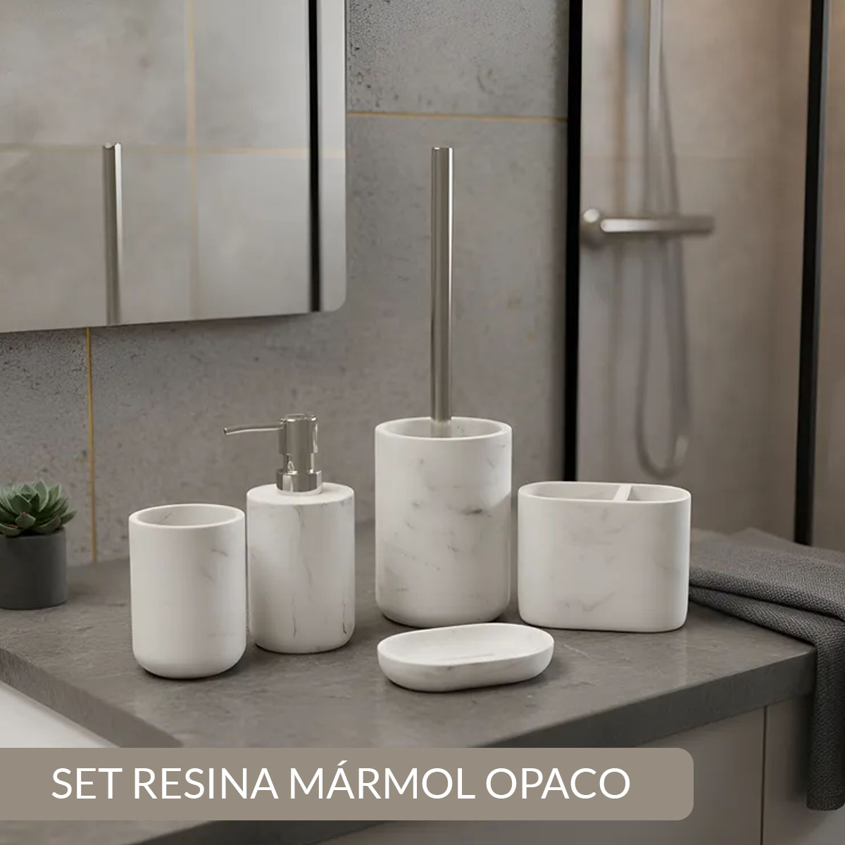 ESCOBILLA DE RESINA MÁRMOL BLANCO OPACO - Imagen 3