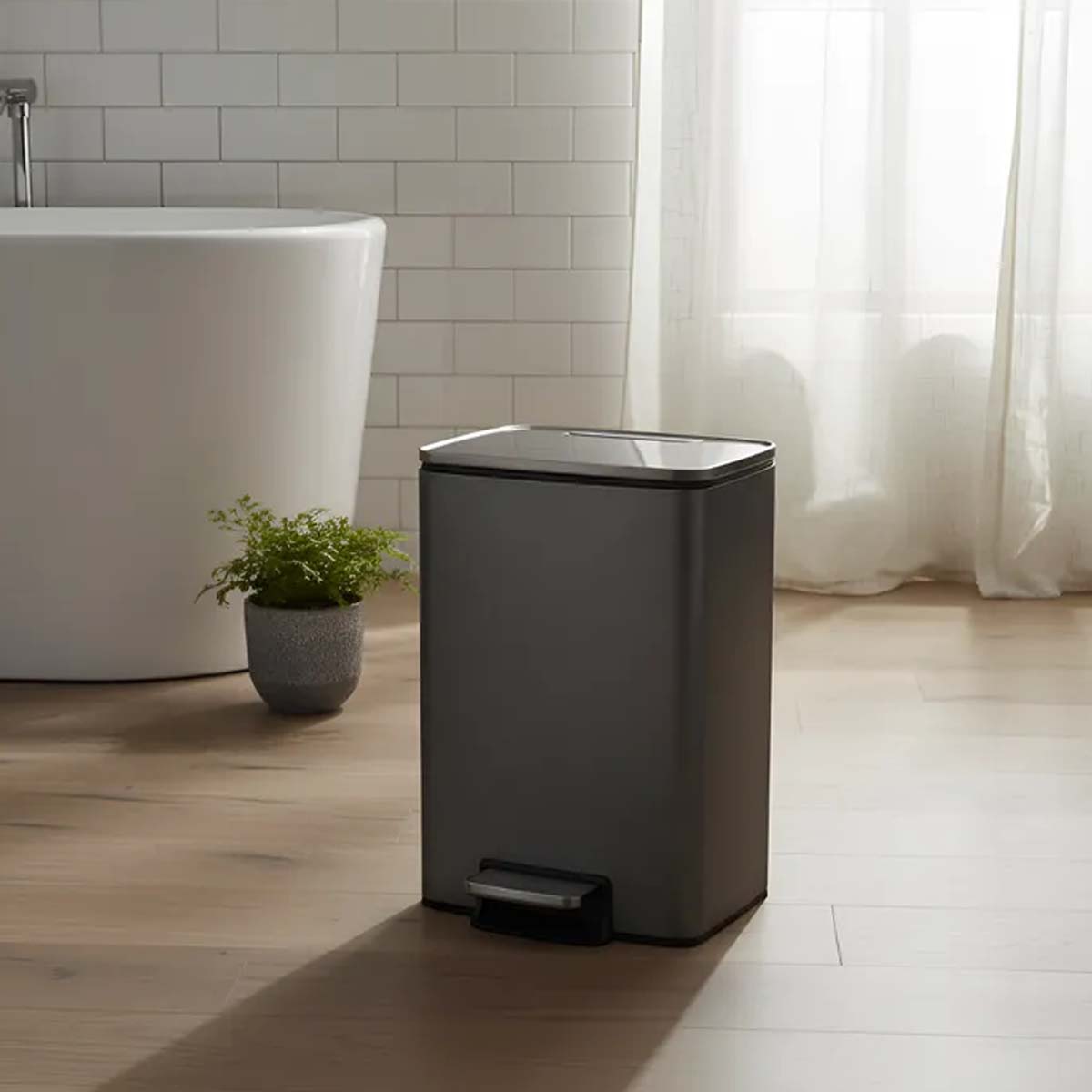 CESTO DE BASURA GRIS OSCURO 12 LITROS - Imagen 3