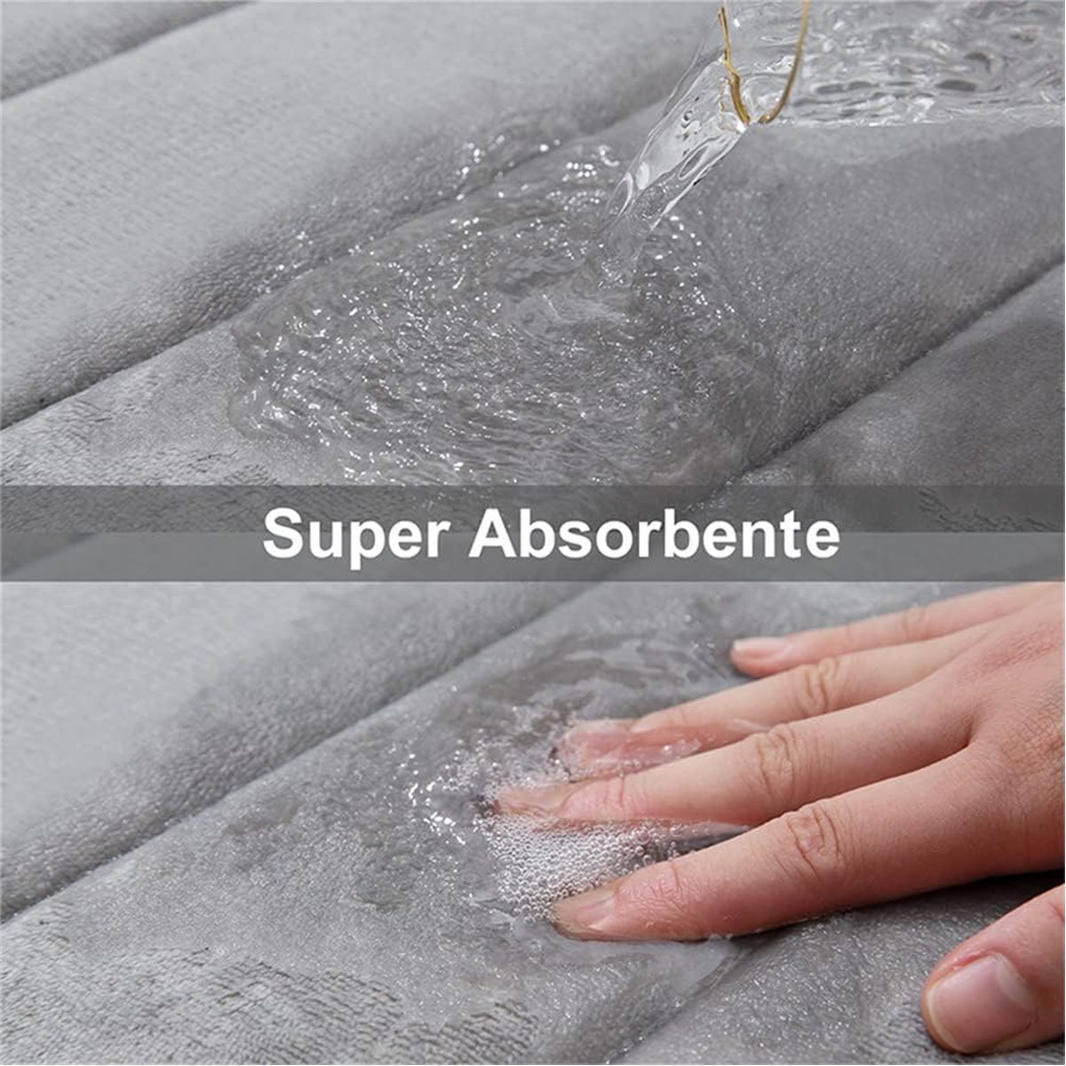 ALFOMBRA ABSORBENTE PARA BAÑO GRIS CLARO - Imagen 4