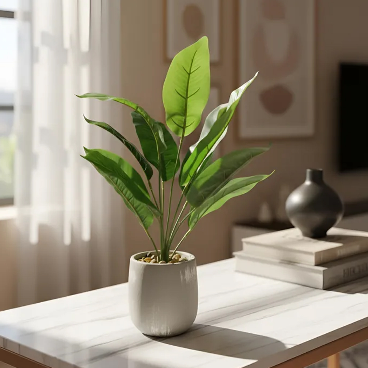 PLANTA ARTIFICIAL DRACAENA MACETA CEMENTO - Imagen 3