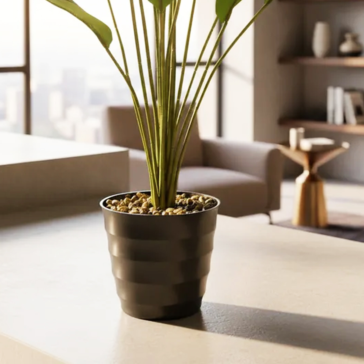 PLANTA ARTIFICIAL BANANA JASPEADA MIX 85 CM - Imagen 3