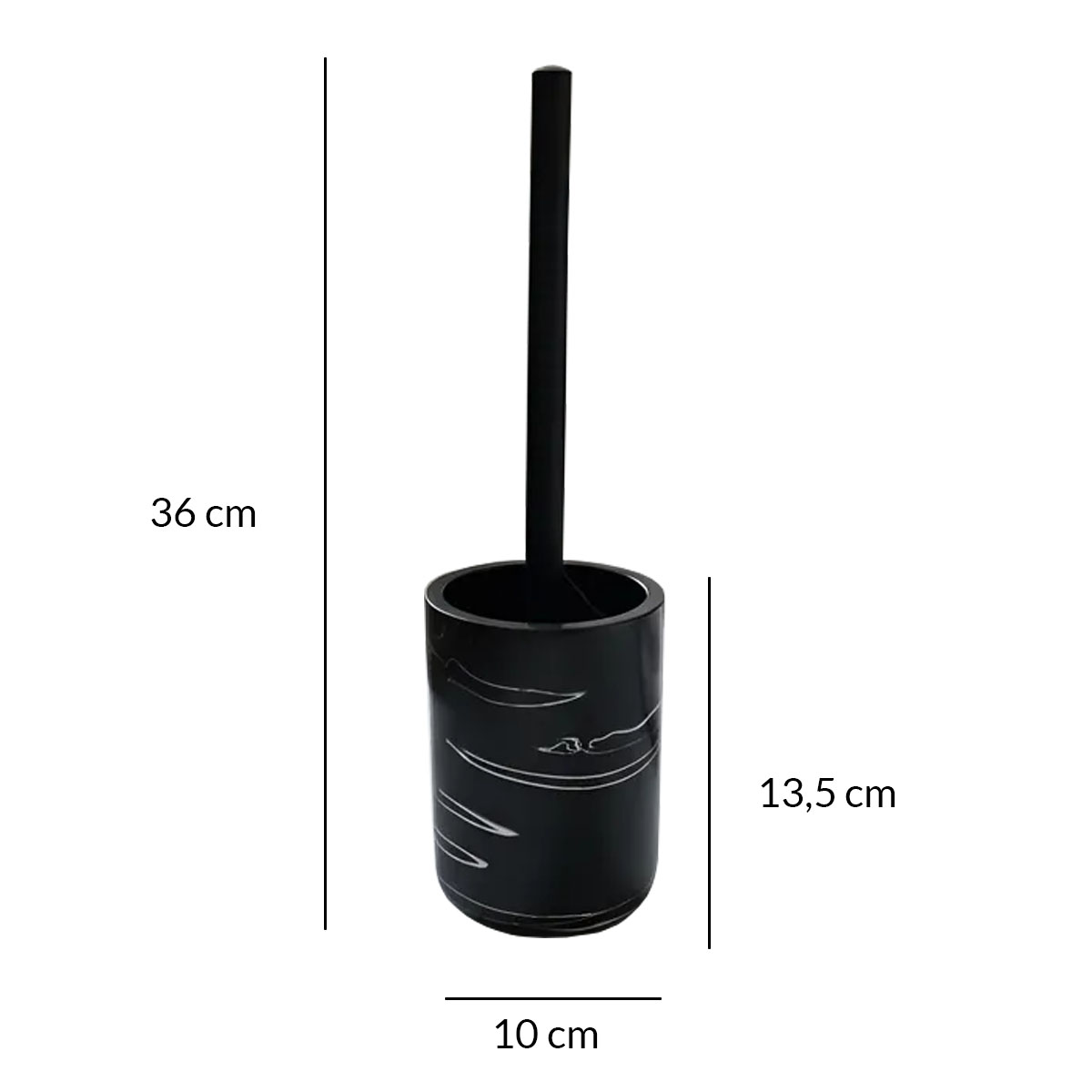 ESCOBILLA DE RESINA MÁRMOL NEGRO BRILLANTE - Imagen 4