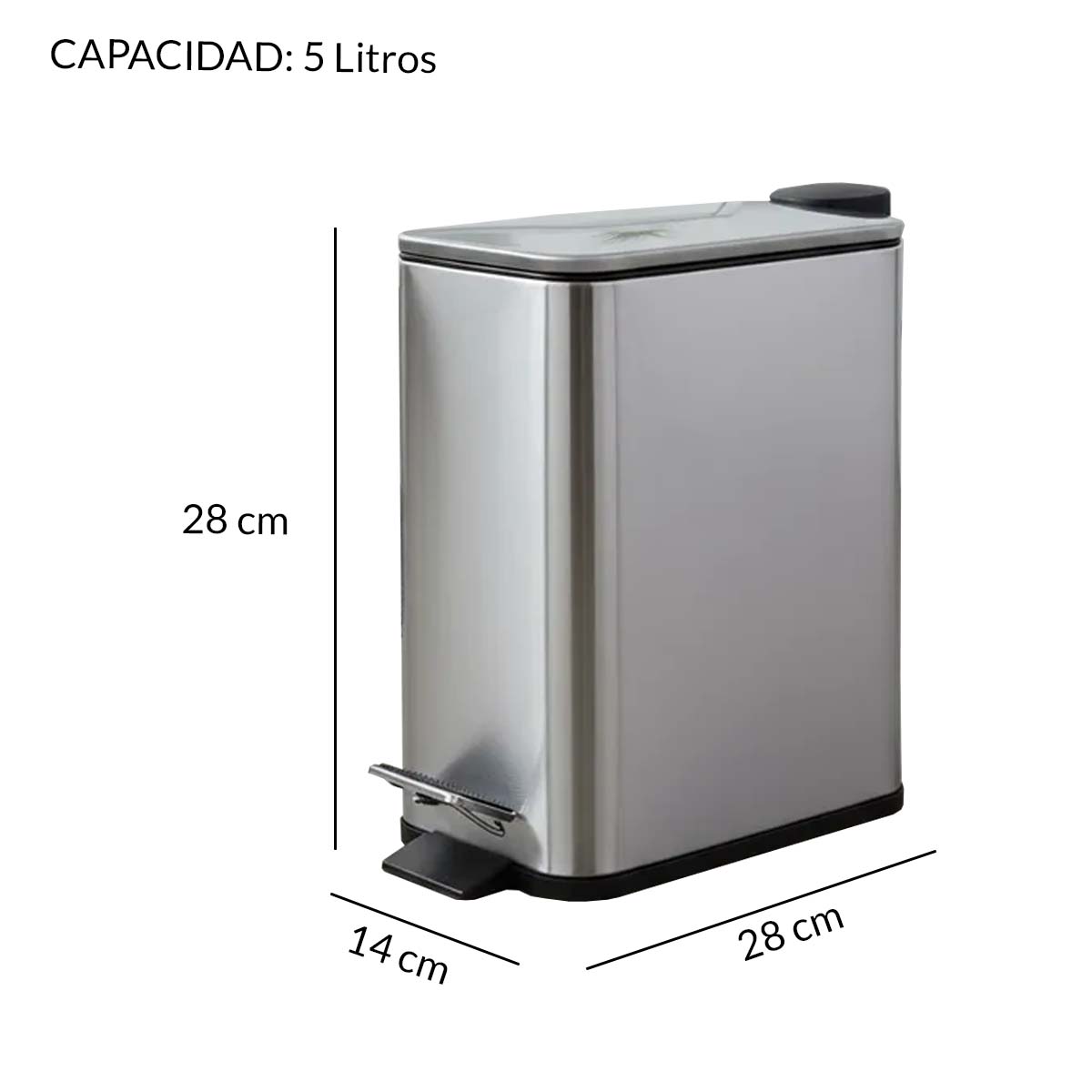 CESTO ACERO INOXIDABLE RECTANGULAR 5 LITROS - Imagen 4