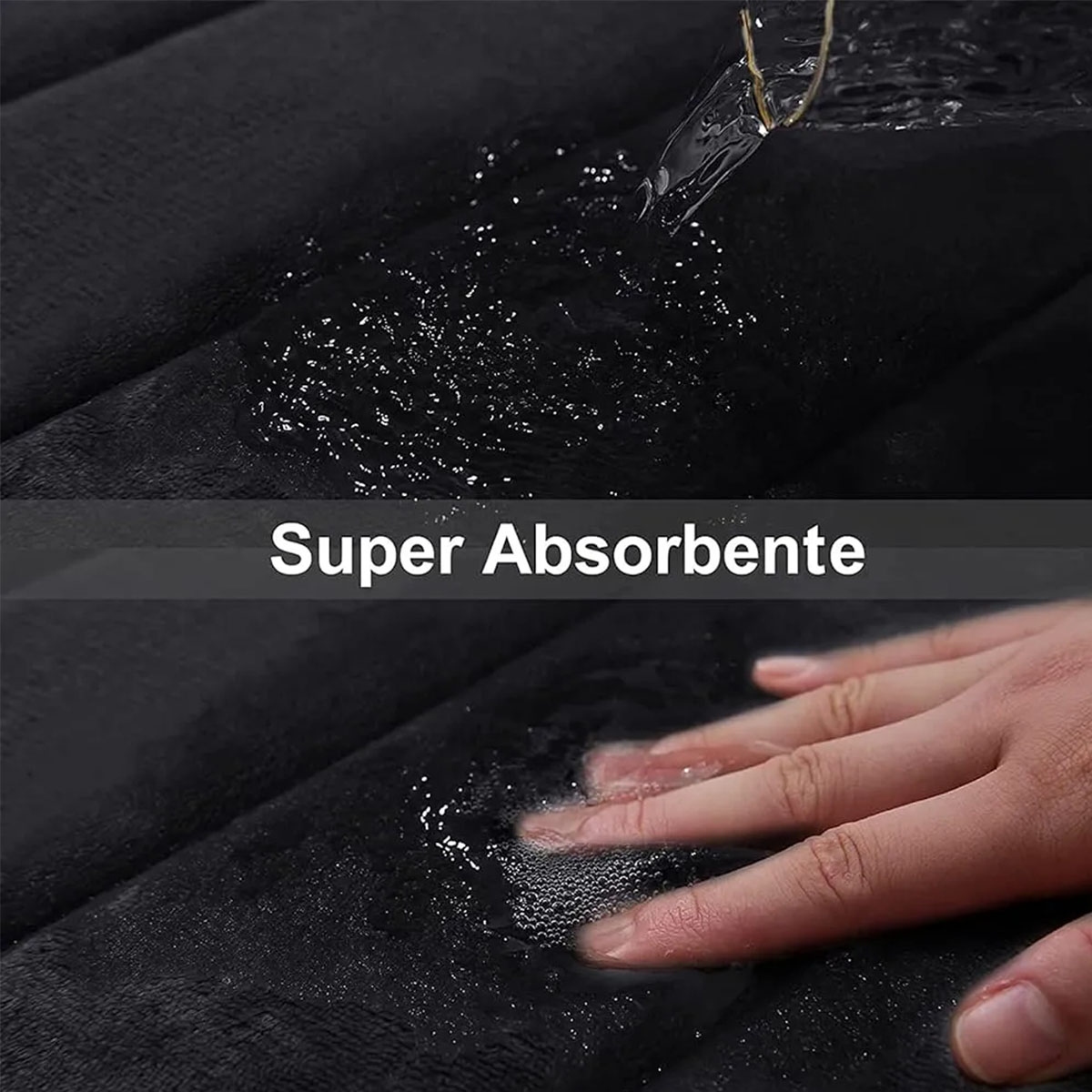 ALFOMBRA ABSORBENTE PARA BAÑO NEGRO - Imagen 4
