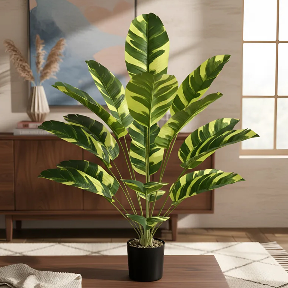 PLANTA ARTIFICIAL BANANA JASPEADA MIX 85 CM - Imagen 4