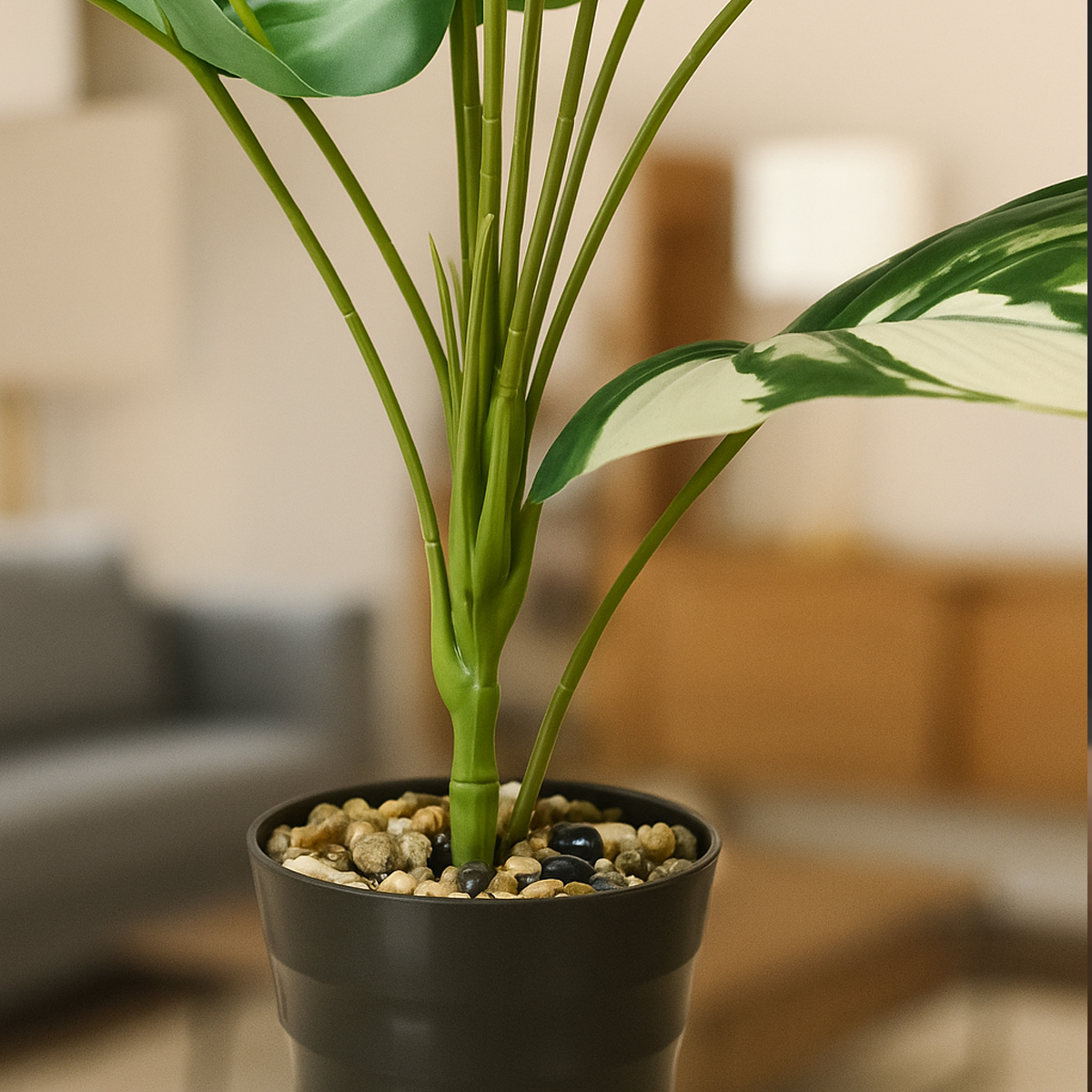 PLANTA ARTIFICIAL ALOCASIA CHICA 50 CM - Imagen 4
